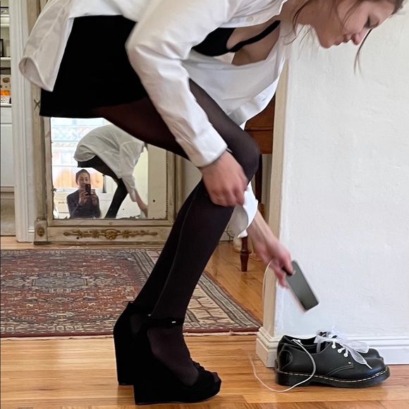 Paul Andrew Suede Platform Open Wedges - Picture 5 of 9